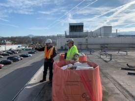 Min Fab employee's overseeing a construction job.